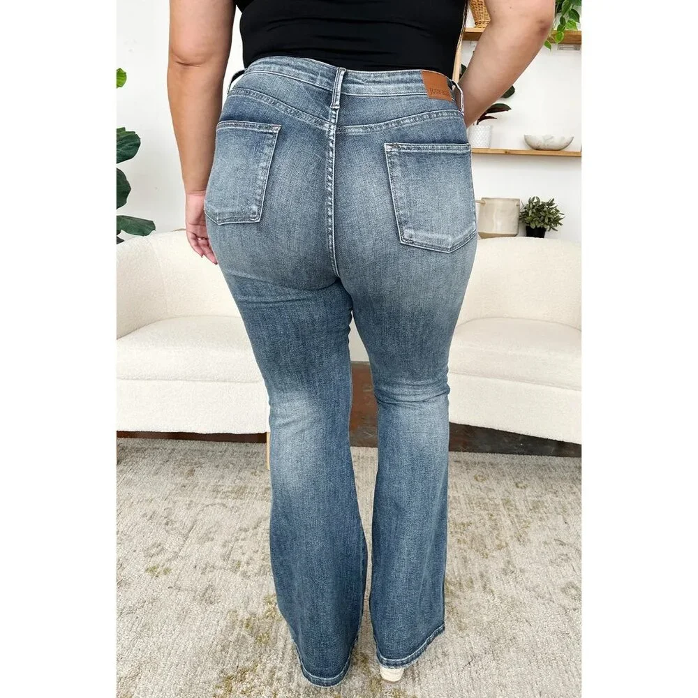 NWT Judy Blue Flare Jeans High Waist Tummy Control, Stretchy, Comfy Fall Fashion - Picture 10 of 12